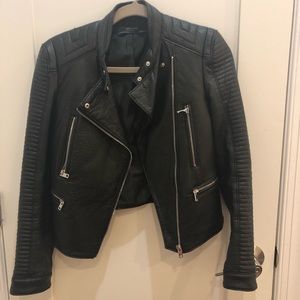Fitted faux Leather Jacket